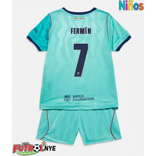Camiseta Barcelona Fermin Lopez #7 Tercera Equipación para niños 2026-27 manga corta (+ pantalones cortos)